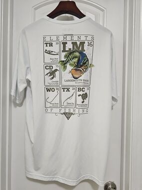 PFG Columbia White Short Sleeve Largemouth Bass Graphic Tee